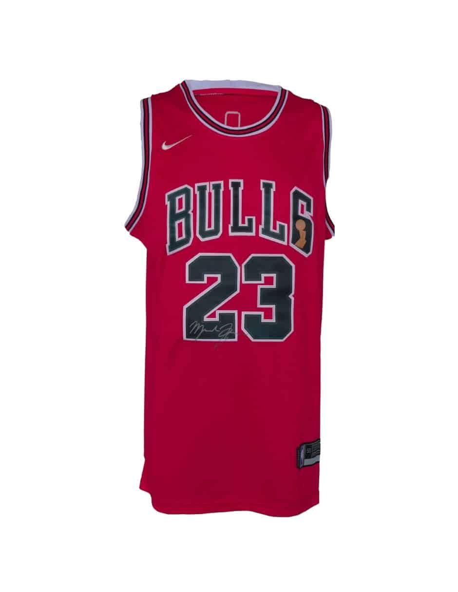 Informar capacidad Empleado Michael Jordan Playera Firmada/Autografiada Chicago Bulls Roja 1 - Ídolos