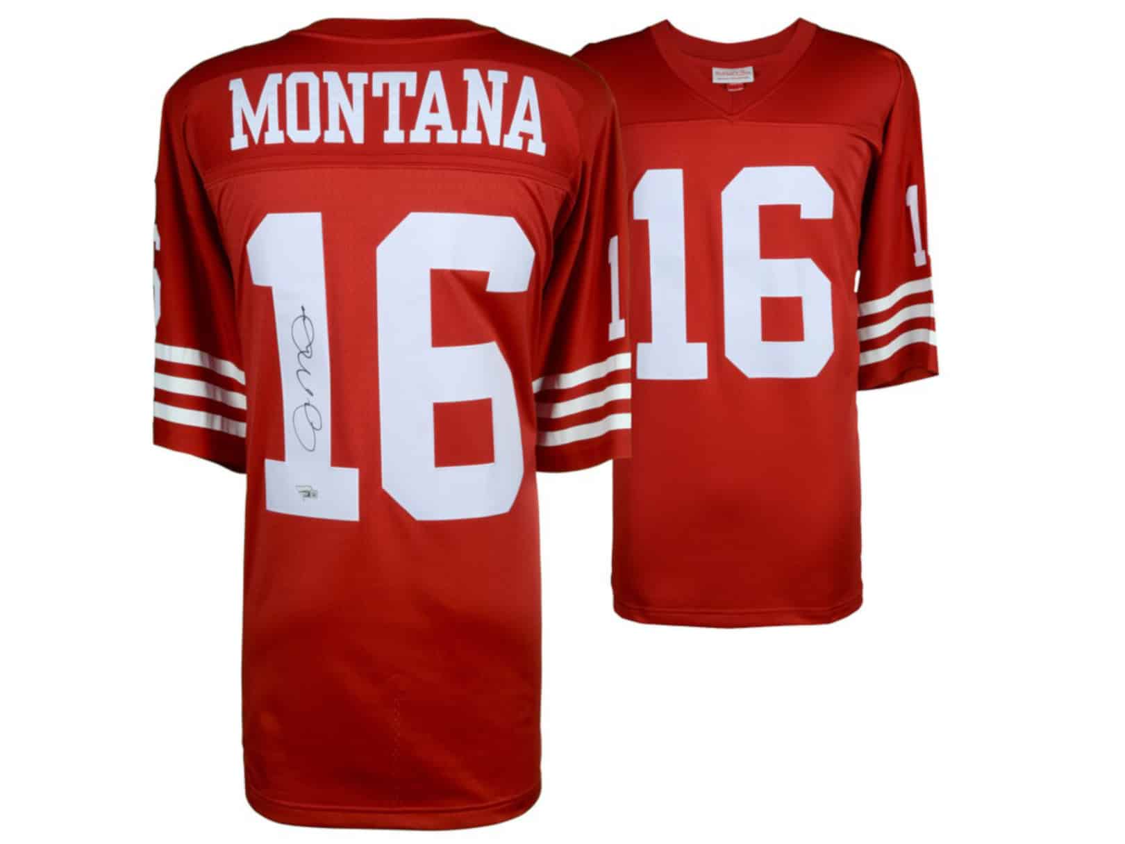 Ropa Lluvioso cocina Joe Montana Jersey Firmado/Autografiado San Francisco 49ers Rojo - Ídolos