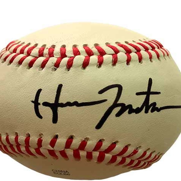 Hideki Matsui — Pelota de Béisbol MLB New York Yankees Autografiada - Close-up de la firma autografiada