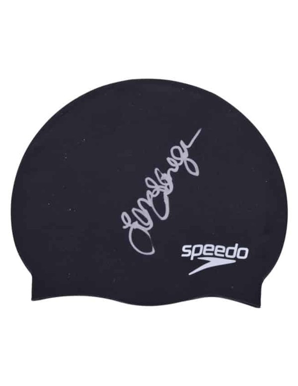 Ian Thorpe — Gorra Negra de Natacion Autografiada — Pentacampeon Olimpico - Detalle del producto