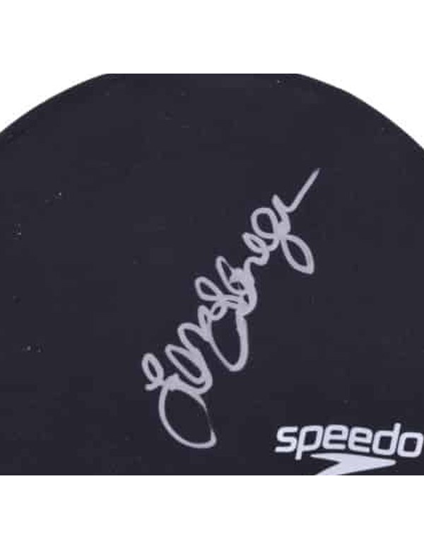 Ian Thorpe — Gorra Negra de Natacion Autografiada — Pentacampeon Olimpico - Detalle de la firma