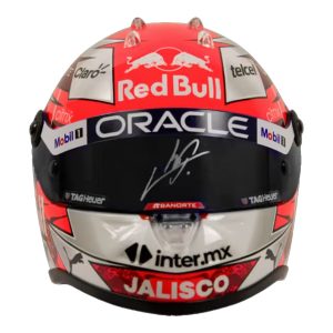 Sergio "Checo" Pérez — Mini Casco Red Bull F1 Autografiado Edición Especial - Vista frontal