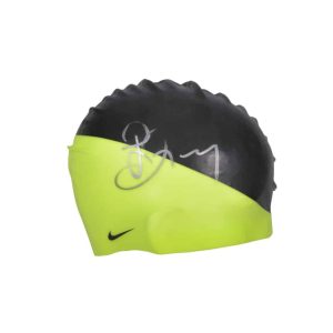Inge de Bruijn — Gorra Azul de Natacion Autografiada — Cuadruple Campeona Olimpica - Vista frontal