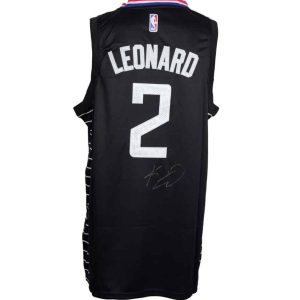 Kawhi Leonard — Jersey NBA Los Angeles Clippers Negro Autografiado - Vista frontal