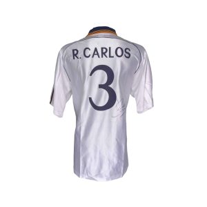 Roberto Carlos — Jersey Real Madrid 1998 Autografiado - Vista frontal