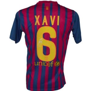 Xavi Hernández — Jersey FC Barcelona Autografiado con Certificado 2011-2012 - Vista frontal