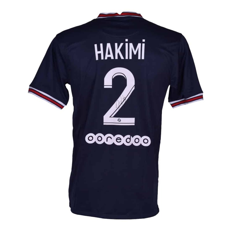Achraf Hakimi Jersey PSG 2021-2022 firmado por Achraf Hakimi