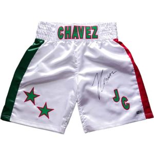 Julio Cesar Chavez Short de Box Blanco firmado por Julio Cesar Chavez