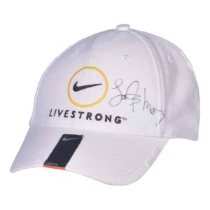 Lance Armstrong Gorra de Ciclismo firmado por Lance Armstrong