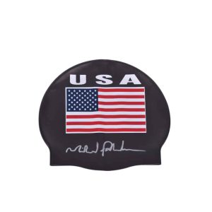 Michael Phelps — Gorra de Natacion Autografiada - Vista frontal