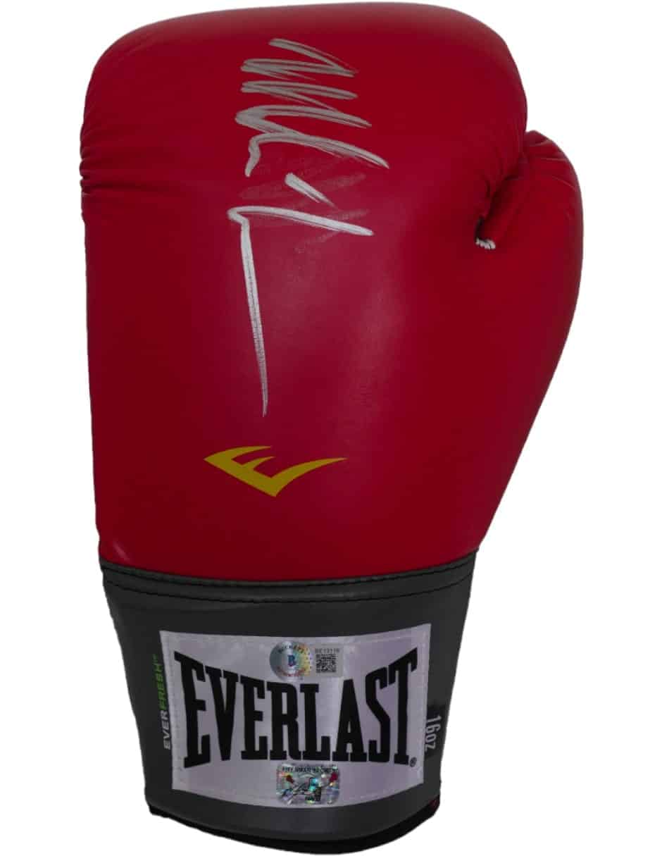 Mike Tyson Guante Everlast Boxeo Rojo firmado por Mike Tyson