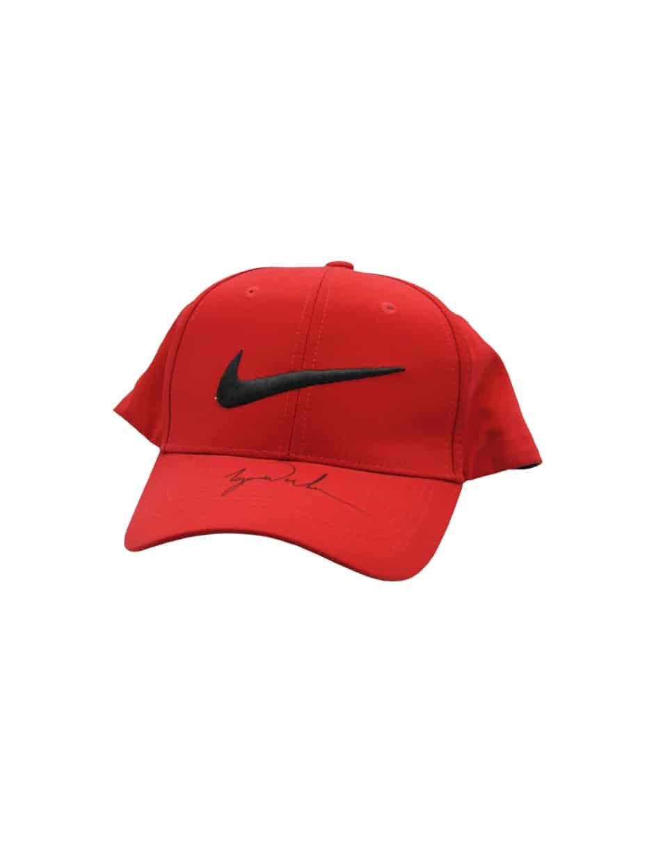 Tiger Woods - Gorra Nike Roja Golf Autografiada con Certificado
